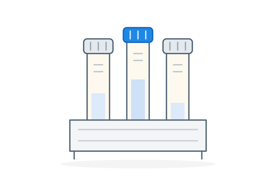 Illustration: drei Probenröhrchen für die Blutdiagnostik